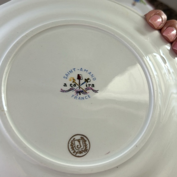 Saint Amand Liberte Hand Painted Plate—Vintage—BEAUTIFUL!!  Great Vintage Cond! - Picture 14 of 16
